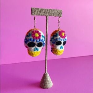 Fruity Pom ‘Dia de Los Muertos’ Earrings